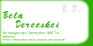 bela derecskei business card